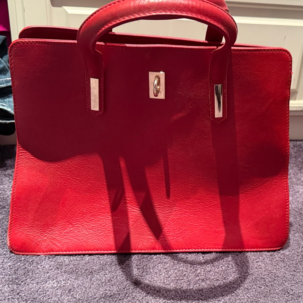 Elegant Red Leather Handbag
